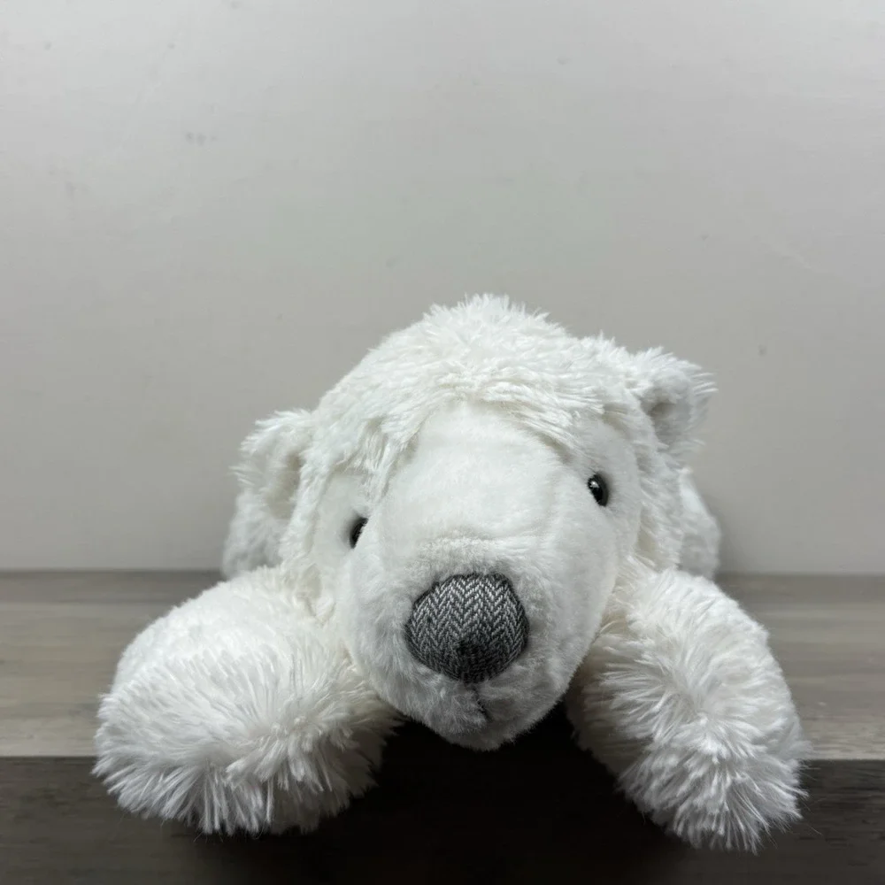 Pier 1 Imports White Polar Bear Plush Stuffed Animal Floppy Laying 20